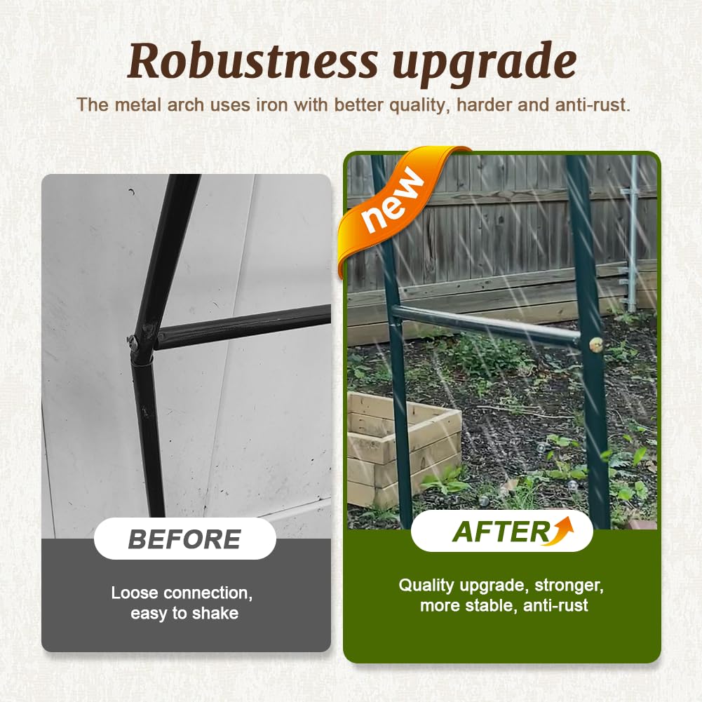 Newsmarts 7.9Ft Metal Garden Arch Army Green Garden Arbor for Climbing Plant Outdoor Wedding Party Newsmarts