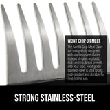 Gorilla Grip Powerful Stainless Steel Meat Shredder Claws, Shred Rotisserie Chicken, Pulled Pork, Carve Ham Faster, Oversized 7 Claw Design Food Shredding Fork, Kitchen Smoker BBQ Tool, Black Gorilla Grip