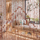 Foreate Beaded Curtain for Doorways Handmade Bamboo Wood Door Beads Boho Hanging Room Divider Hallway Window Hippie Curtains Rustic Home Decor 35.5" x 75" Brown Foreate
