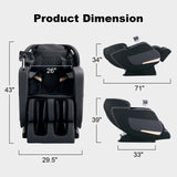 Advanabd 4D Massage Chair Full Body|Zero Gravity Shiatsu Massage Chairs Recliner with Heated SL Track Bluetooth Speaker Airbag Yoga Stretch, Foot Roller (Black) Advanabd