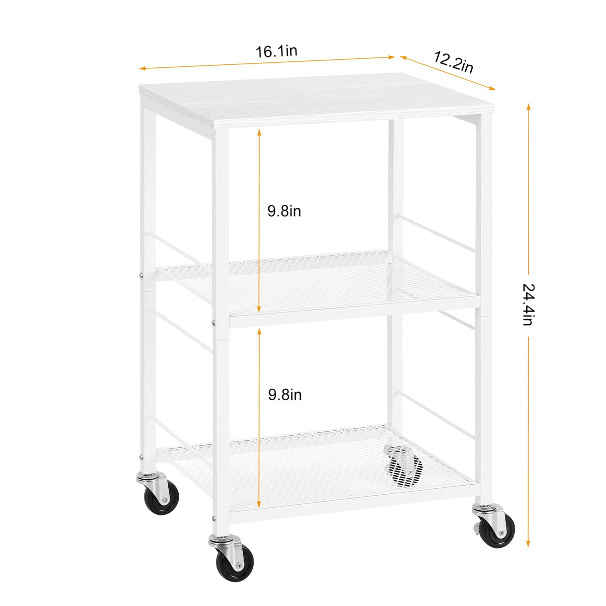 OYEAL End Table, Small Side Table Living Room, White Nightstand with 2-Tier Storage Shelf, Printer Stand Sofa Table for Small Spaces, Living Room, Bedroom, Easy Assembly OYEAL