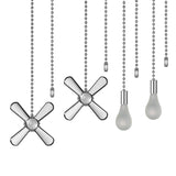 Generic ELFCAB Ceiling Fan Pull Chain Set, Including 4Pcs Beaded Ball Fan Pull Chain Pendant, Extra 8Pcs Pull Loop Connectors, 2Pcs 36 inches Fan Pull Chain Extension. (Nickel), 12inch Mnixy