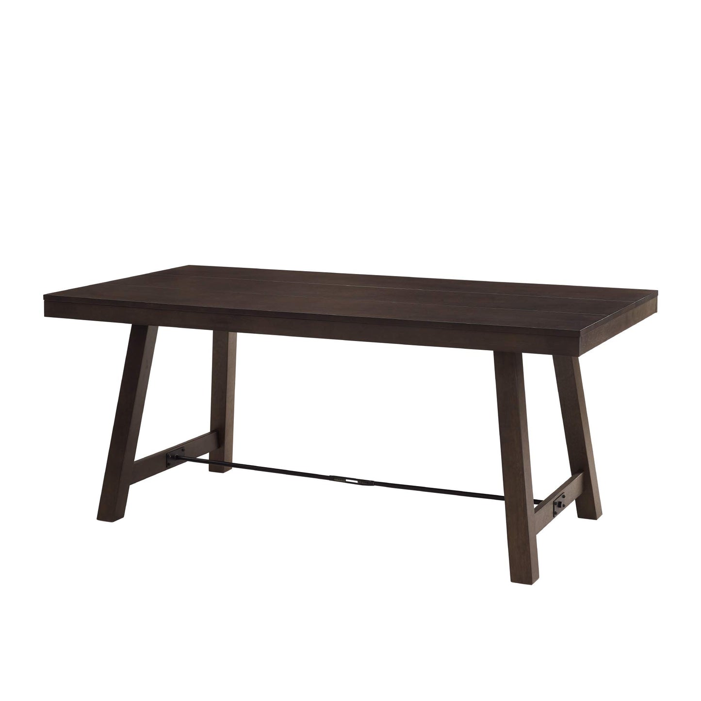 Walker Edison Liam Rustic Farmhouse Trestle Style Dining Table, 70 Inch, Dark Brown Oak - WoodArtSupply