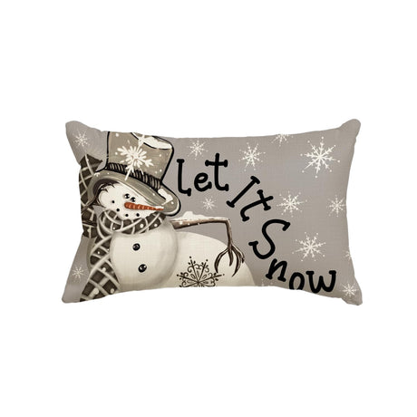 AVOIN colorlife Christmas Winter Polka Dot Snowman I Smell Snow Throw Pillow Cover, 12 x 20 Inch Winter Holiday Cushion Case Decoration for Sofa Couch AVOIN colorlife