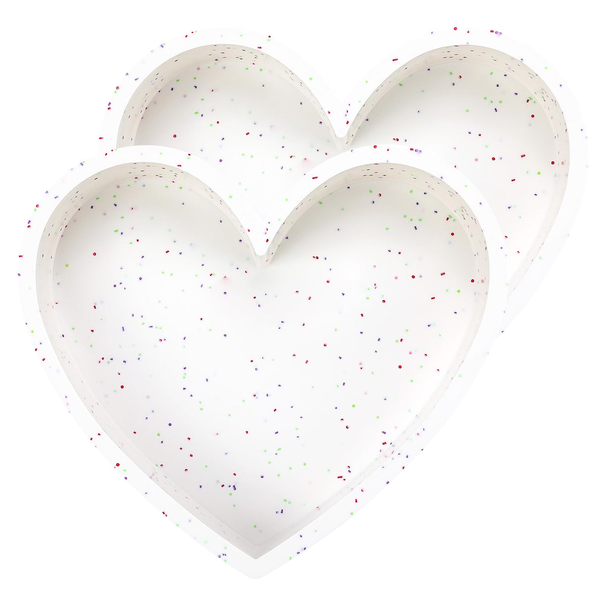 AOTASO Silicone Heart Shaped Cake Pans 10 Inch Large Heart Cake Pan for Valentine's Day Nonstick Silicone Heart Molds for Baking (2 Pcs Set, Cream) AOTASO