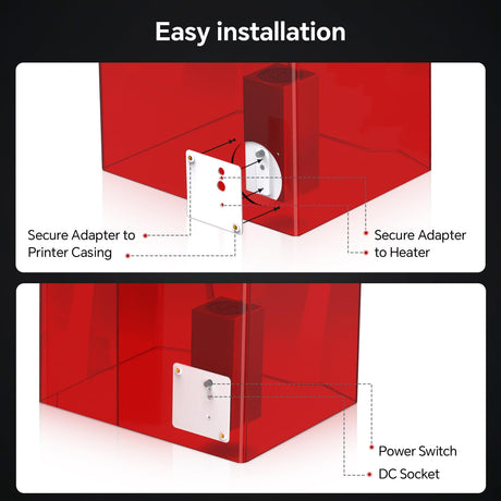ELEGOO Smart Mini Heater for Resin 3D Printer, Intelligent Temperature Control, PTC Heating, Odor Filtering, 3D Printer Heater for Saturn 4 Ultra, Mars 5 Ultra and Most MSLA/DLP/LCD 3D Printers ELEGOO