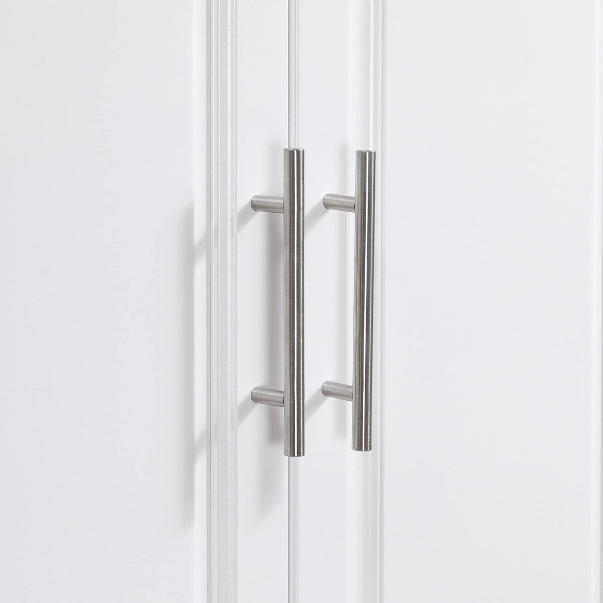 HOMCOM Rolling Kitchen Island with Storage, Portable Kitchen Cart with Stainless Steel Top, 2 Drawers, Spice, Knife and Towel Rack and Cabinets, White HOMCOM