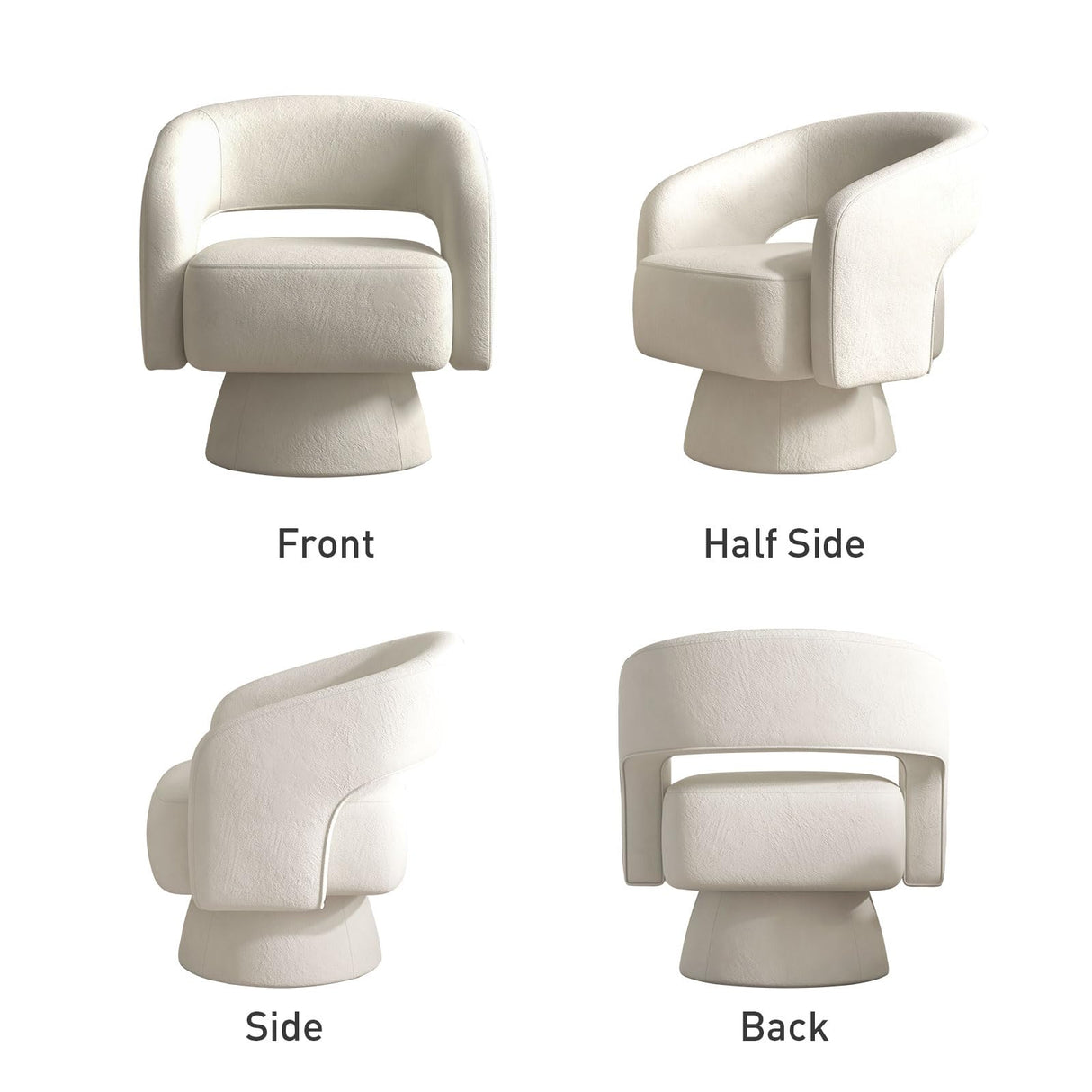 Bonzy Home Swivel Barrel Chair, Set of 2 Velvet Accent Armchair 360 Degree Swivel Club Chair for Living Room Bedroom Reception Room, Beige Bonzy Home