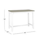 Hillsdale Furniture Hillsdale Clarion Side, Distressed Gray/Sea White Counter Height Table Hillsdale