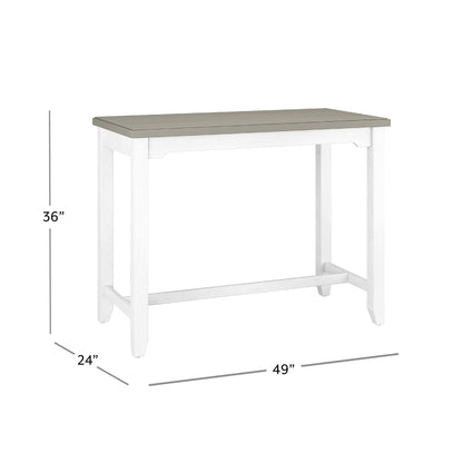 Hillsdale Furniture Hillsdale Clarion Side, Distressed Gray/Sea White Counter Height Table - WoodArtSupply