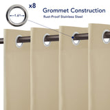 PureFit Outdoor Curtains for Patio Waterproof Weatherproof, UV and Fade Resistant Outside Curtains for Gazebo, Front Porch, Pergola, Sun Blocking Privacy Curtain, 52W x 95L inch, 1 Panel, Beige PureFit