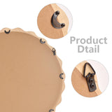 Irregular Wall Mirror,Wood Round Farmhouse Mirror Unique Vanity Mirror,24" Nature Wooden Modern Bathroom Mirror for Washroom Living Room Bedroom GLCS GLAUCUS