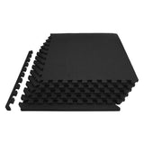 BalanceFrom 6 Piece Foam Floor Mat Puzzle Tiles, 1/2” Thick, 24 Sq Ft, Black BalanceFrom