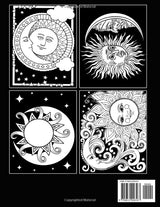 Midnight Sun And Moon Coloring Book: Cute Coloring Pages Featuring Lovely Stars & Celestial Design For Adults, Teens, Boys And Girls To Relieve Stress And Get Fun Majosta