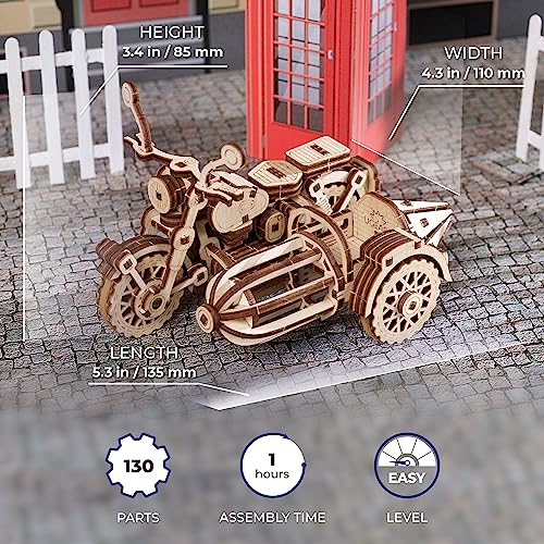 UGEARS Hagrid's Flying Motorbike™ 3D Puzzle - Wooden Model Kit for Adults to Build - Mechanical Bike Motorcycle Making Kit - 3D Jigsaw Puzzle Wood Vehicle - Harry Potter™ Collection DIY Brain Teaser