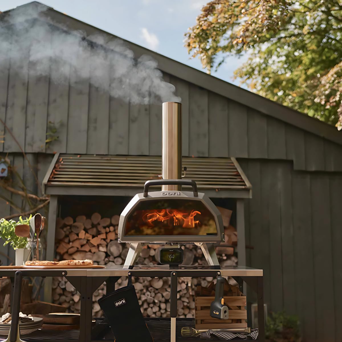 Ooni Karu 2 Pro Multi-Fuel Pizza Oven - Wood and Gas Outdoor Pizza Oven with Pizza Stone & Intergrated Thermometer, Pizza Oven Outdoor, Dual Fuel 16 Inch Pizza Maker, Outdoor Cooking Grill ooni