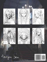 Anime Coloring Book: Horror Girls: Manga Art & Anime Enthusiasts Stress Relief Adult Coloring WoodArtSupply