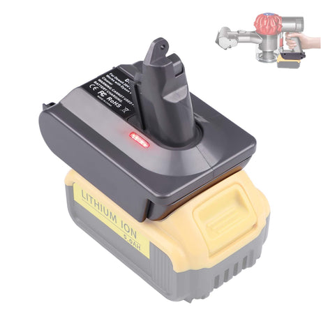 JJXNDO DW20V6 Adapter - Compatible with Dyson V6 Series Vacuum Cleaners and for DeWalt 20V Lithium Battery JJXNDO