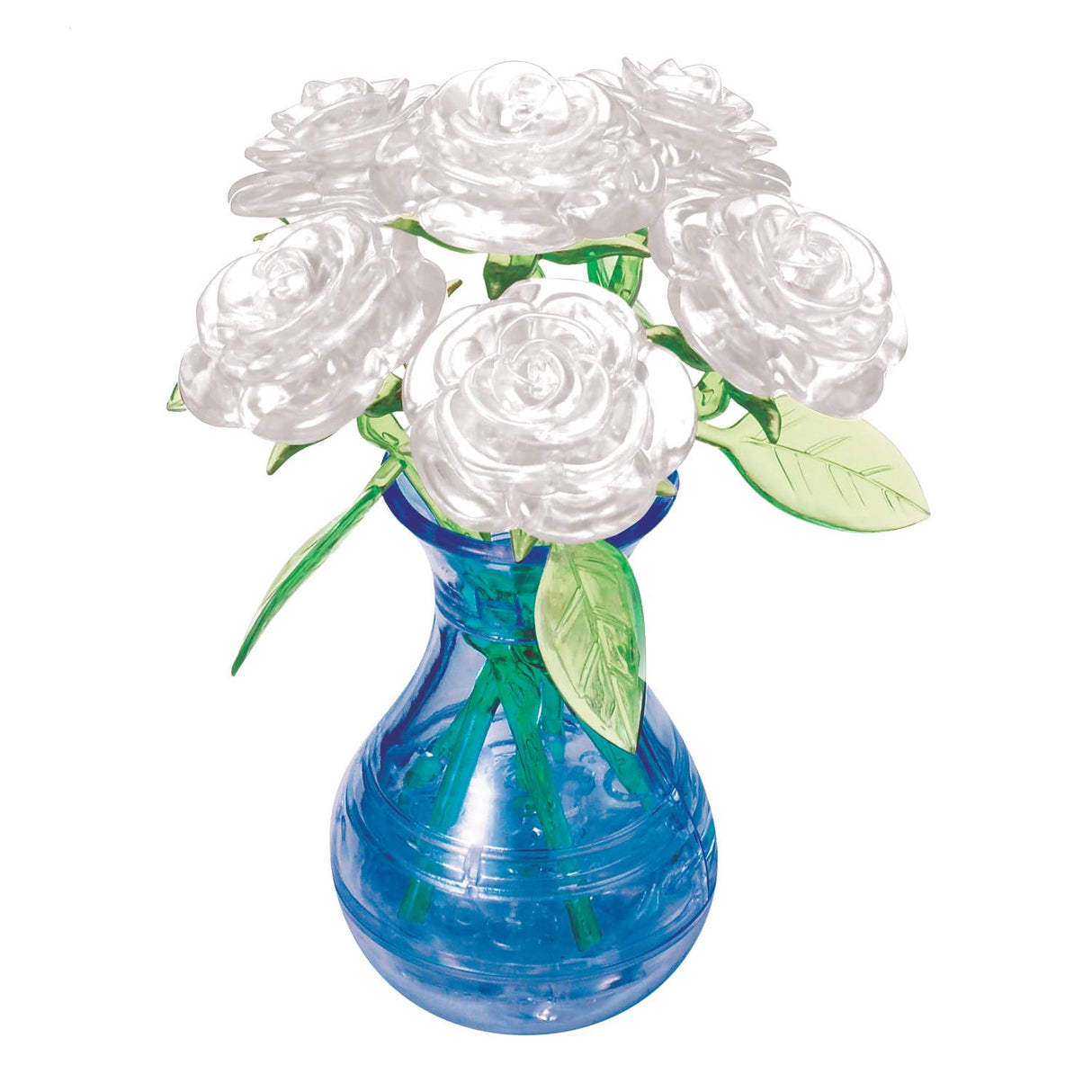 BePuzzled, Roses in Vase White, Original 3D Crystal Puzzle, Ages 12 and up Original 3D Crystal Puzzles