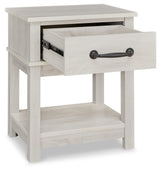 Signature Design by Ashley Dorrinson Farmhouse 1 Drawer Nightstand, Whitewash Signature Design by Ashley