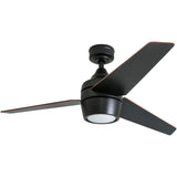 Honeywell Ceiling Fans Eamon Modern 52 Inch Ceiling Fan with Light, Remote Control Fan, LED Indoor Fan with 3 Blades, Brown Maple and Black Blade Finish Options, Bronze (50603-01) Honeywell