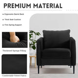 SUHELUFU Modern Black Velvet Accent Chairs, Comfy Upholstered Armchairs with Thick Cushion and Wood Frame for Living Room, Bedroom or Office SUHELUFU