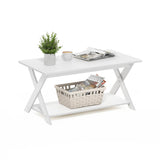 Furinno Modern Simplistic Criss-Crossed Coffee Table, White Furinno