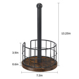 YINMIT Paper Towel Holder Countertop, Standing Paper Towel Roll Holder for Bathroom, Paper Towel Rack with Heavy Duty Wooden Base for Kitchen Counter, Fits Standard or Jumbo-Sized Rolls YINMIT