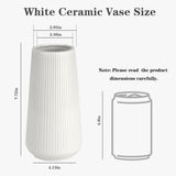 White Ceramic Vase, GUKJOB Small Cute Flower Vase for Pampas Grass, Home, Living Room, Dining Table, Farmhouse, Office Decor, Bedroom, Table, and Kitchen Shelf (White) GUKJOB