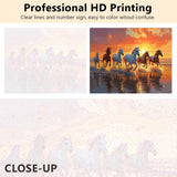 Horse Paint by Numbers Kit for Adults, DIY Animals Acrylic Paint by Numbers Kits on Canvas, Sunset Beach Oil Painting for Gift Home Wall Decor Art Crafts 16"x20"(Frameless) TUMOVO