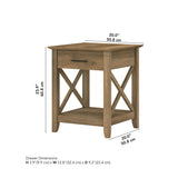 Bush Furniture Key West Small End Table with Storage | Modern Farmhouse Accent Shelf for Living Room in Reclaimed Pine Bush Business Furniture