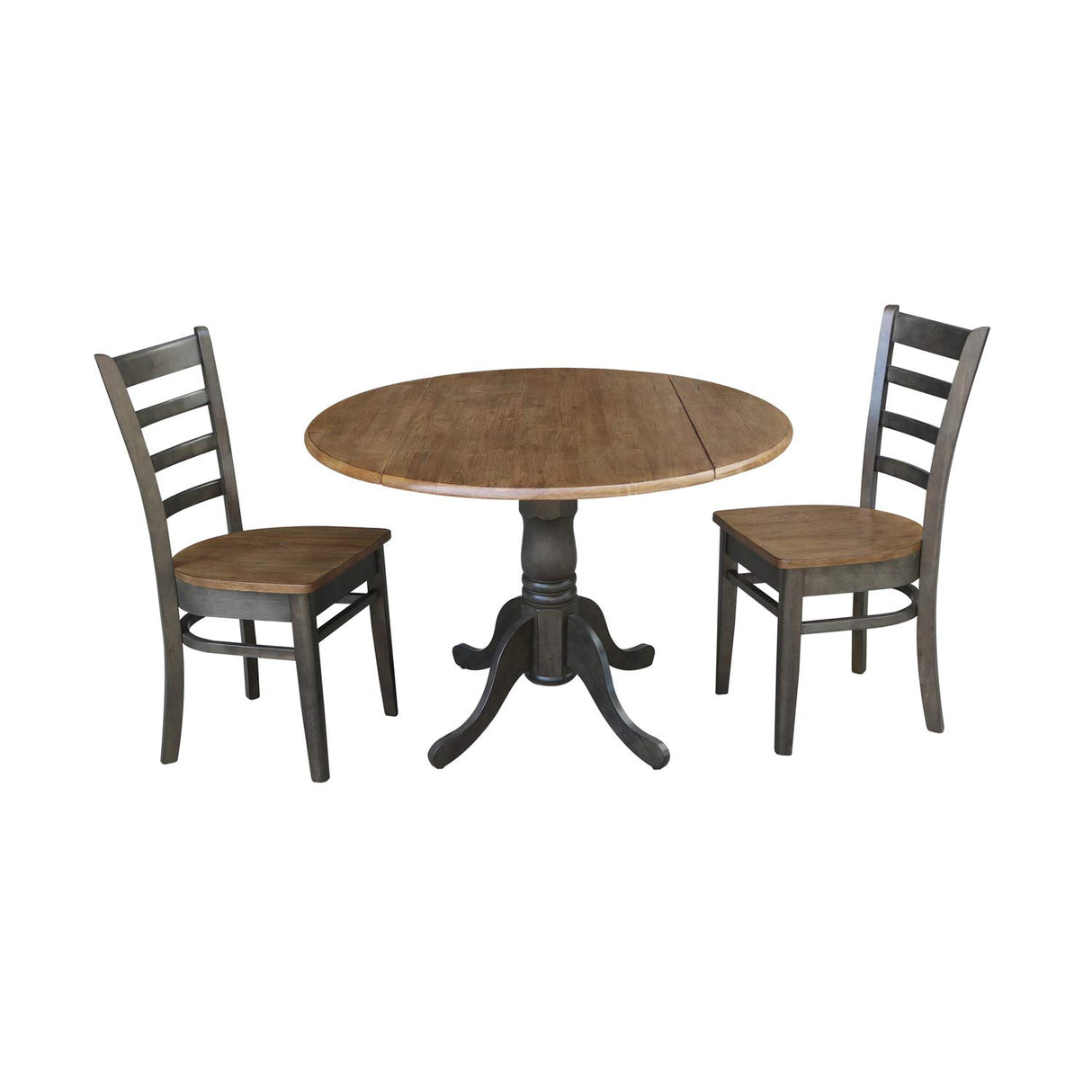 IC International Concepts Chairs Dining Table Set, Hickory/Washed Coal IC International Concepts