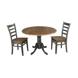 IC International Concepts Chairs Dining Table Set, Hickory/Washed Coal IC International Concepts