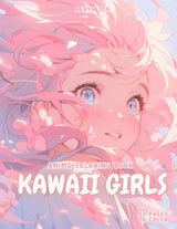 Anime Coloring Book: Kawaii Girls: Manga Art & Anime Enthusiasts Stress Relief Adult Coloring Lindesa
