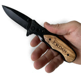 Custom Engraved Wood Handle Pocket Knife - Personalized Gift for Men - Ideal for Birthdays, Anniversaries, and Special Occasions MRC Wood Products