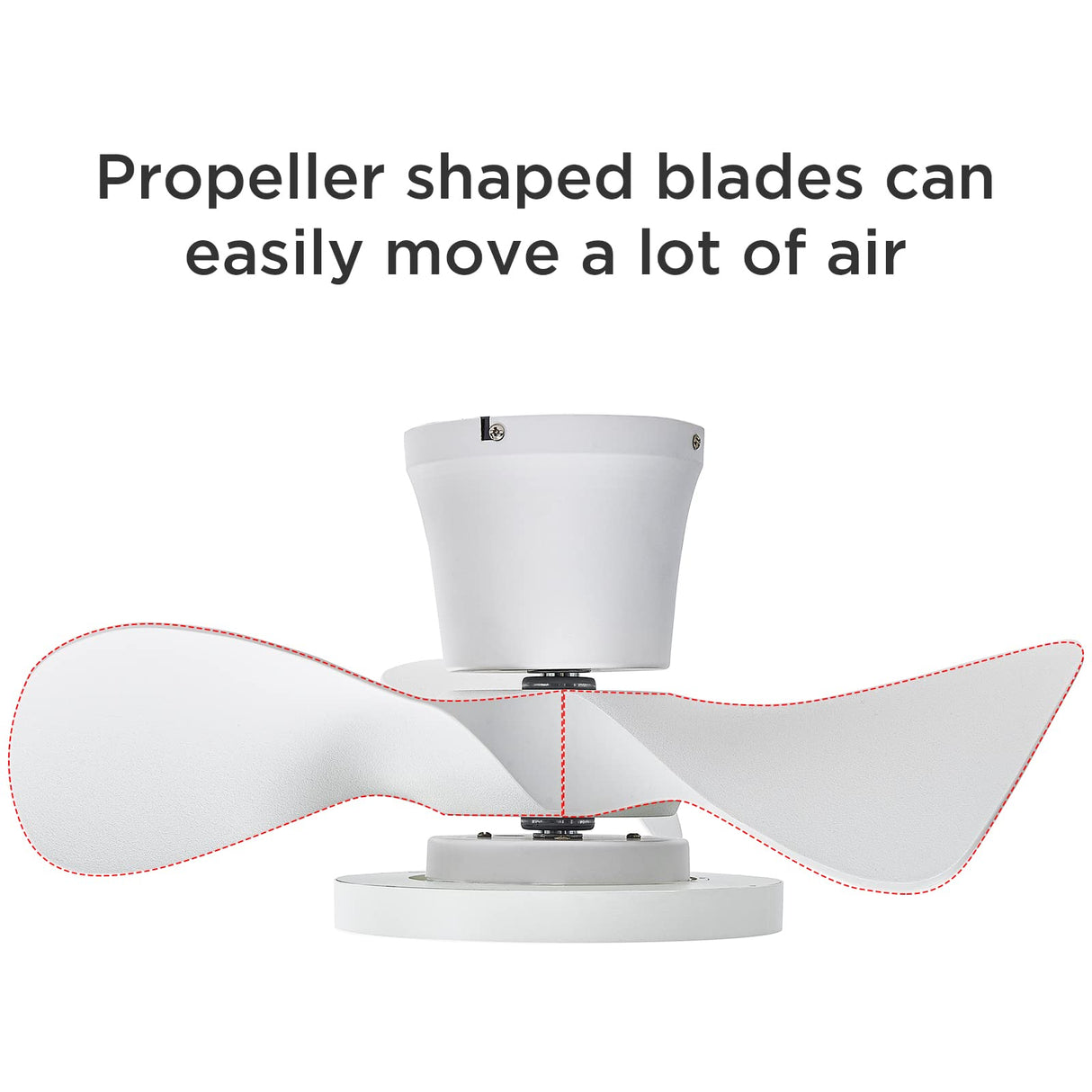 ocioc Quiet Ceiling Fan with LED Light 22 inch Large Air Volume Remote Control for Kitchen Bedroom Dining Room Patio ocioc