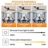 LINJO 42 inch Wood Ceiling Fans with Lights and Remote, Flush Mount Ceiling Fan,Quiet & Reversible DC Motor for Bedroom/Outdoor/Farmhouse/Patios LINJO