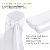 12 Pack White Satin Table Runner 12 x 108 Inch Long Premium Table Runners for Wedding Party Events Decoration, Birthday Parties, Banquets Decorations, Graduations, Engagements YMHPRIDE