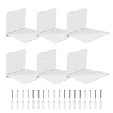 FENTEC Floating Book Shelves for Wall, Wall Mounted Invisible Floating Bookshelf, Heavy-Duty Hanging Bookshelves, Hidden Book Shelf Metal Wall Book Holder for Bedroom Home Office, 6-Pack White FENTEC