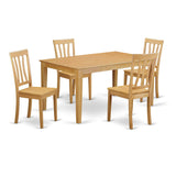 East West Furniture CAAN5-OAK-W Capri 5 Piece Modern Set Includes a Rectangle Wooden Table and 4 Dining Room Chairs, 36x60 Inch East West Furniture
