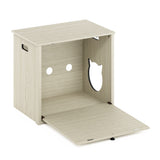 Furinno Peli Small Cat Litter Box Enclosure with Single Door, White Wash, Farmhouse-24 Inch Furinno