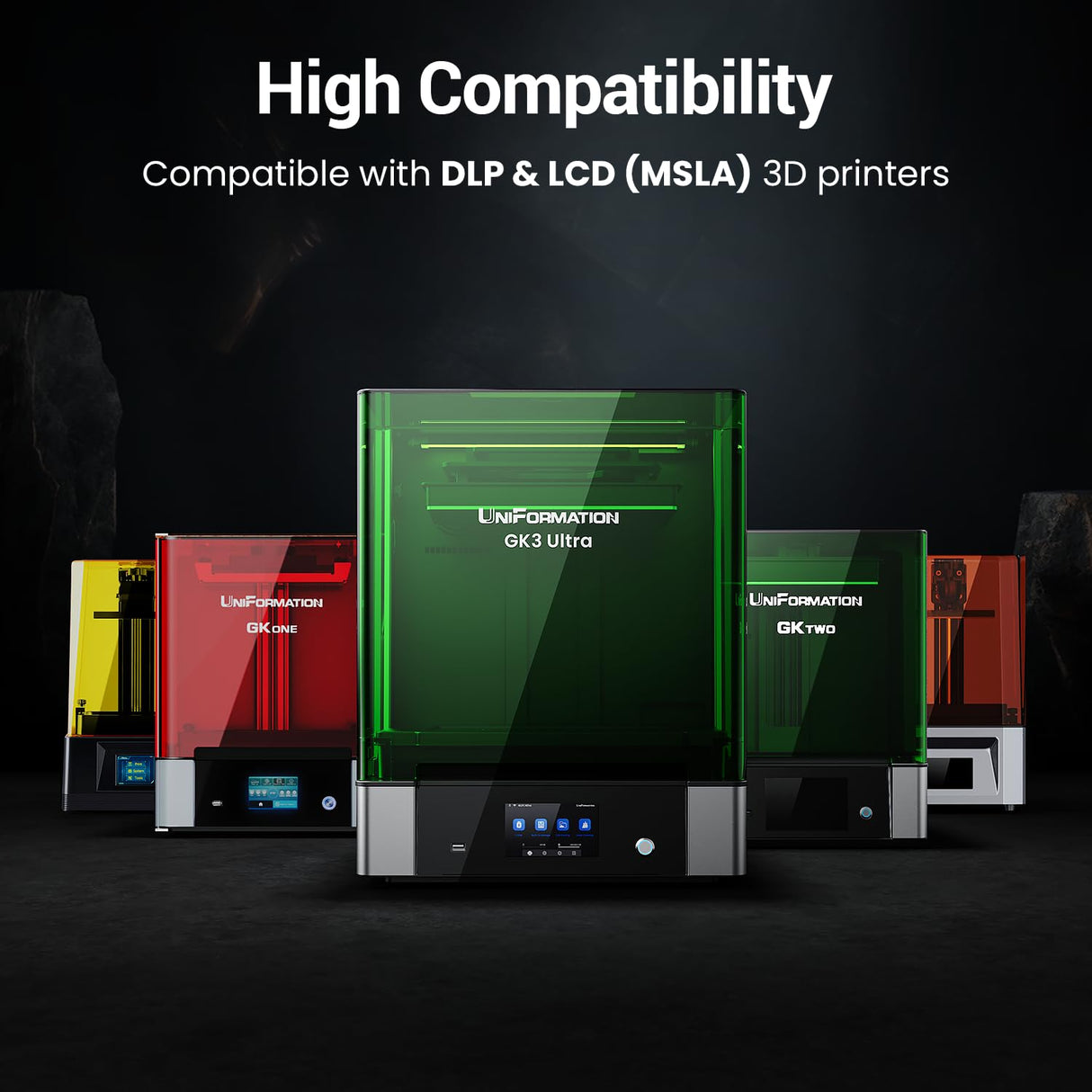 UNIFORMATION Water Washable Resin Easy to Clean Fast UV Curing 3D Printer Resin Photopolymer Low Viscosity Rapid 3D Resin Liquid with High Precision Suit for SLA/LCD/DLP Printing White 1KG Uniformation