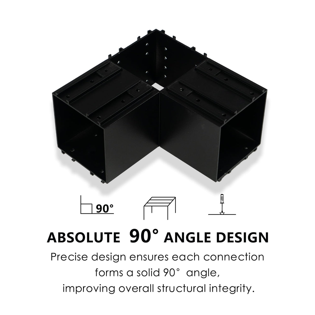 Kozyard Pergola Brackets, 4 Pack Pergola Kit 3-Way Right Angle Corner Bracket with Pergola Post Base for 4x4'' (Actual: 3.5x3.5'') Wood Beams Elevated Wood Stand Kit Pergola/Gazebo Kit Kozyard