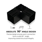 Kozyard Pergola Brackets, 4 Pack Pergola Kit 3-Way Right Angle Corner Bracket with Pergola Post Base for 4x4'' (Actual: 3.5x3.5'') Wood Beams Elevated Wood Stand Kit Pergola/Gazebo Kit Kozyard