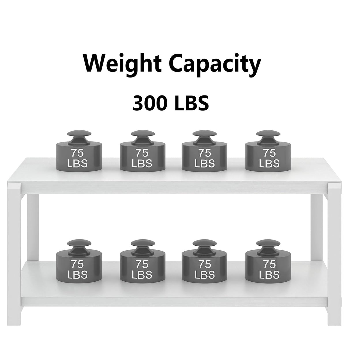 EXCEFUR White Coffee Table with Storage, Modern Center Table for Living Room, Rustic Wood and Metal Cocktail Tables, White Oak EXCEFUR