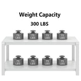 EXCEFUR White Coffee Table with Storage, Modern Center Table for Living Room, Rustic Wood and Metal Cocktail Tables, White Oak EXCEFUR