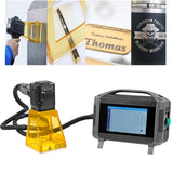 Fiber Laser Engraver Handheld Laser Marking Machine 30W Portable Laser Marker Engraving 100mm Logo Printing for Metal 110/220V 2 Dual Power Supply Laser Engraving Machine for QR Text,Nameplate XINCHENG PRECISION