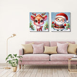 gganmtere 2 Packs Christmas Paint by Numbers Kit Framed for Adult Beginner, Cartoon Easy Adult Paint by Numbers Kits on Canvas, Acrylic DIY Paint by Number Kits for Home Wall Decor 8X8 inch gganmtere