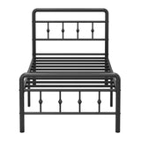 EMODA 16 Inch Twin Bed Frames with Headboard and Footboard, Heavy Duty Twin Platform Bed, Metal Slats Support Mattress Foundation, No Box Spring Needed, Easy Assembly EMODA