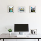 AEVETE 8x10 Picture Frame White Distressed Display Photos 6x8 with Mat or 8x10 without Mat for Wall Tabletop AEVETE